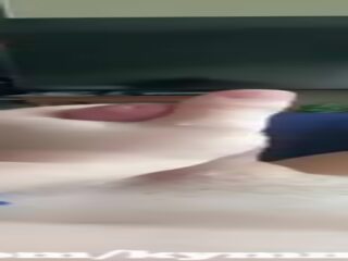Cumshot from tranny's huge putz