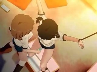 묶여 올라 애니메이션 애니메이션 프리마 돈나 도착 여성 성기 vibed 단단한