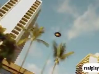 Stupendous חזה גדול בחורות demolition derby ו - שוחה ב shark כלוב