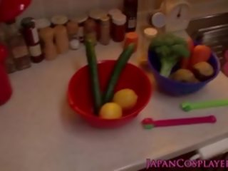 Косплей yuna miyama отримує сперма на її цицьки і на її манда
